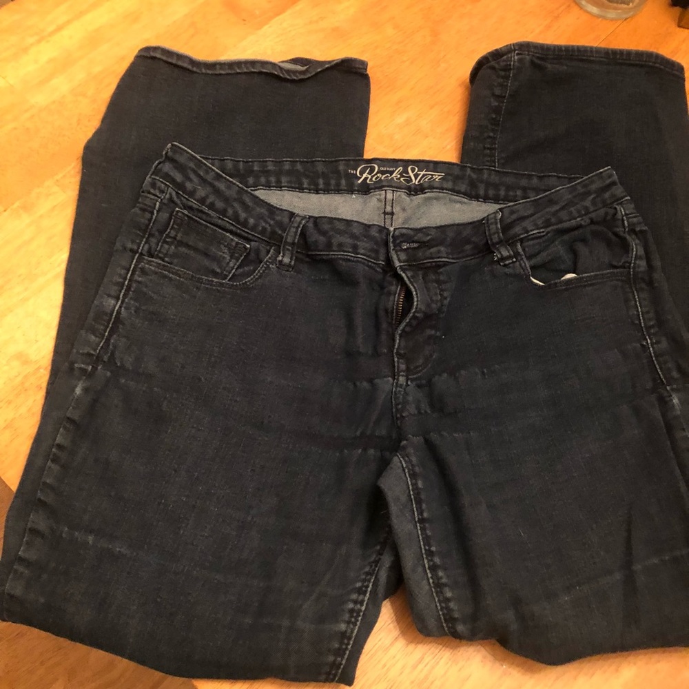 Old Navy Rockstar dark wash jeans boot cut Nice 16